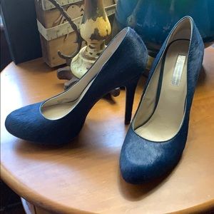 Lovely peacock blue, suede stilettos
